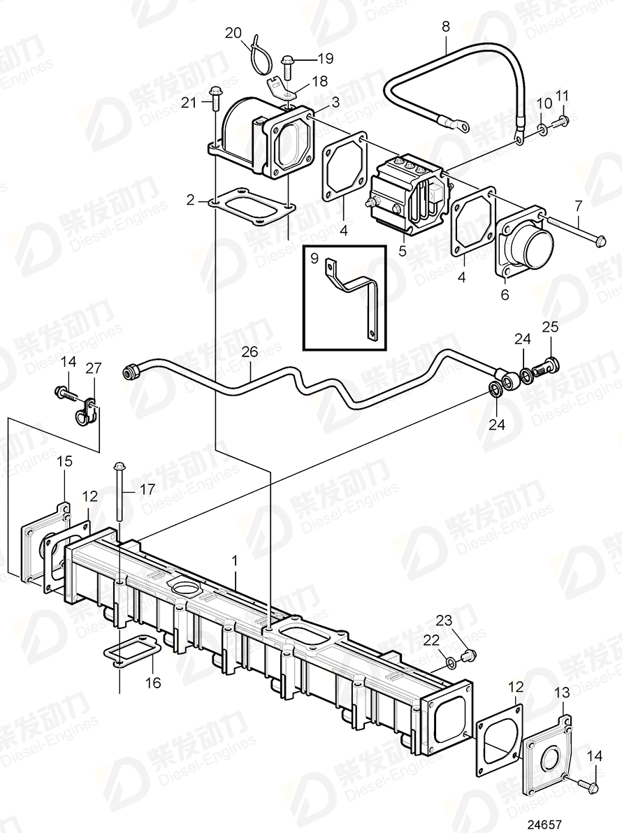 volvo penta Gasket 20565204 Drawing volvo penta Gasket 20565204 Drawing